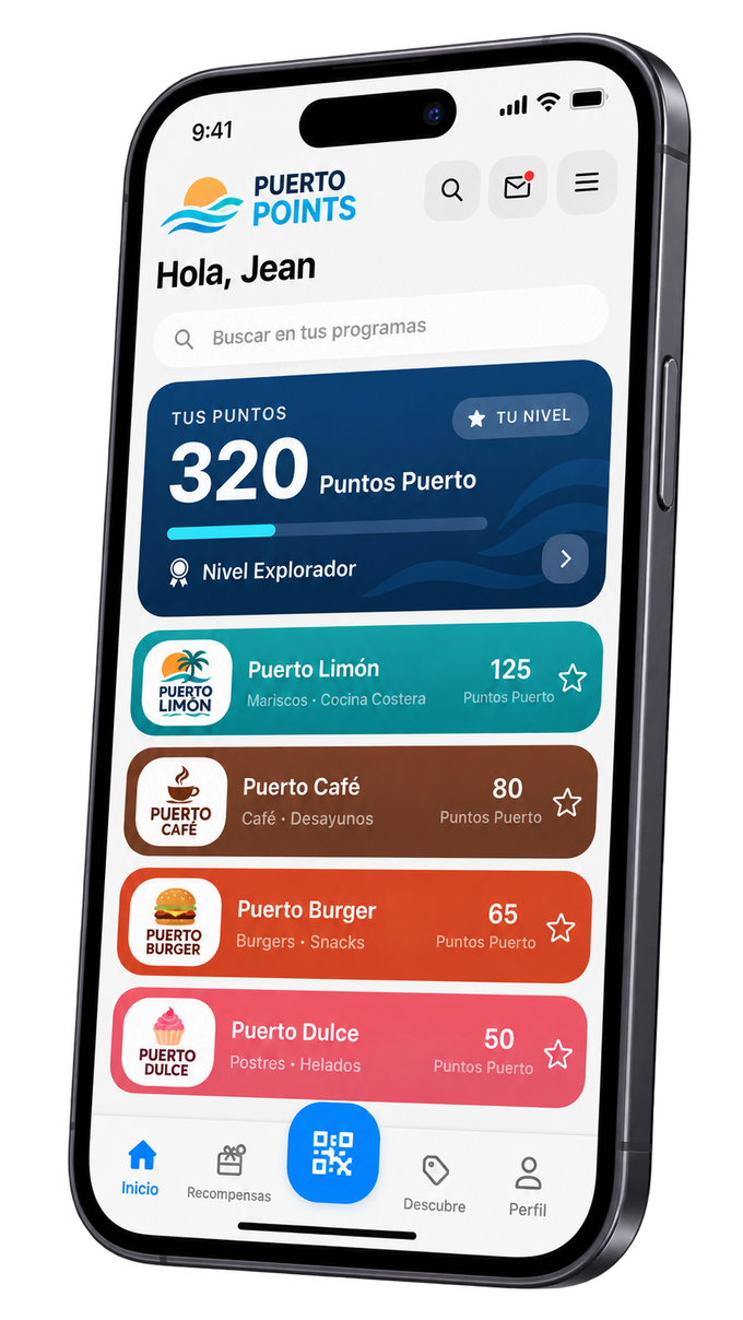 App multimarca de un grupo — Puerto Points, ejemplo de varias marcas en una sola app