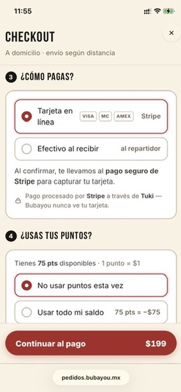 Paga con tarjeta, efectivo o puntos